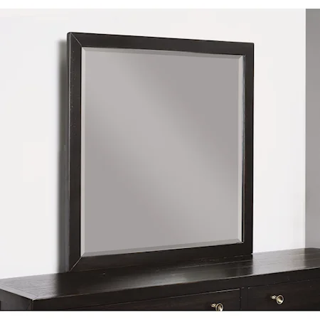 Transitional Dresser Mirror with Beveled Glass